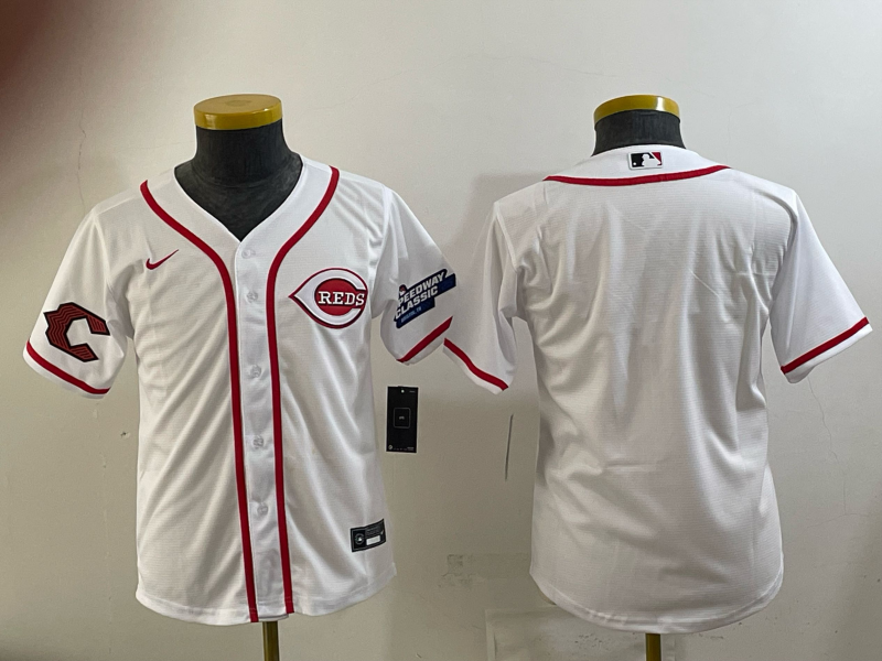 Youth Cincinnati Reds Blank white 2025 Nike MLB Jersey 004